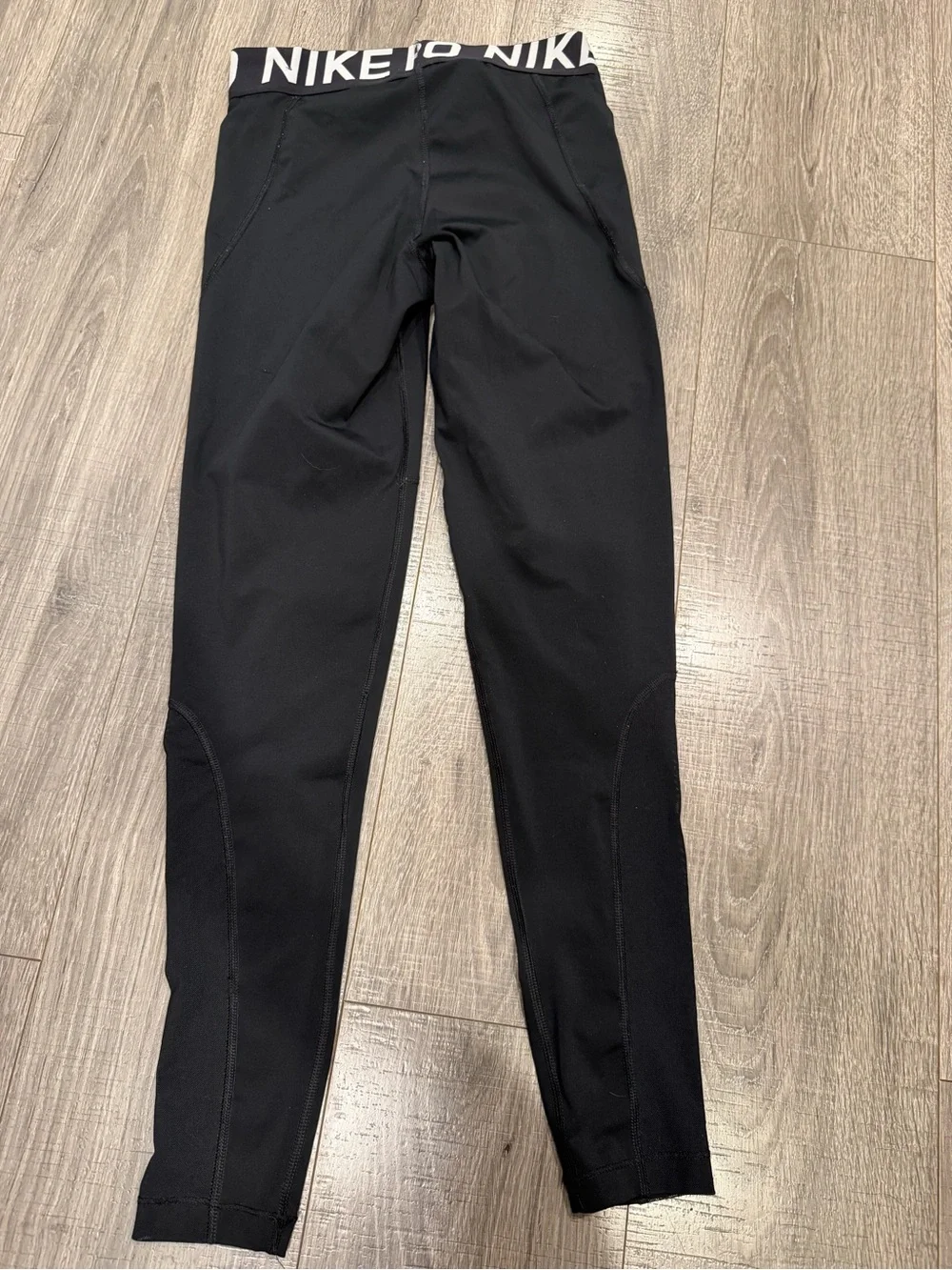 Nike Black Kids' Pro Performance Leggings with White Swoosh